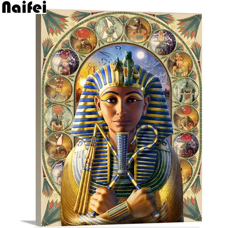 Алмазная живопись с квадратными стразами Стразы Tutankhamun портрет мозаика Вышивка