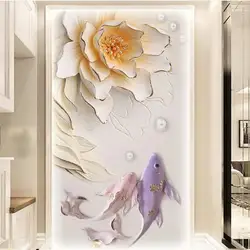 3D embosse цветы стереоскопического Настенные обои Прихожая фоне обоев дорожки фото обои