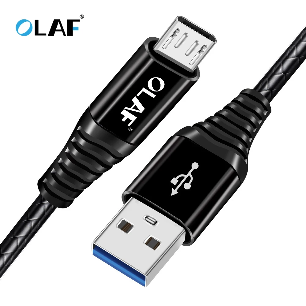 

OLAF Micro USB Charger Cable For Samsung Huawei Xiaomi 1M 2M Data Sync Cord Wire 2.4A Microusb Fast charging Mobile Phone Cables