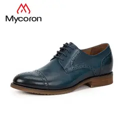 MYCORON/Новые поступления, модные мужские ботинки, винтажная Роскошная модная обувь с перфорацией типа «броги» на шнуровке, мужская обувь