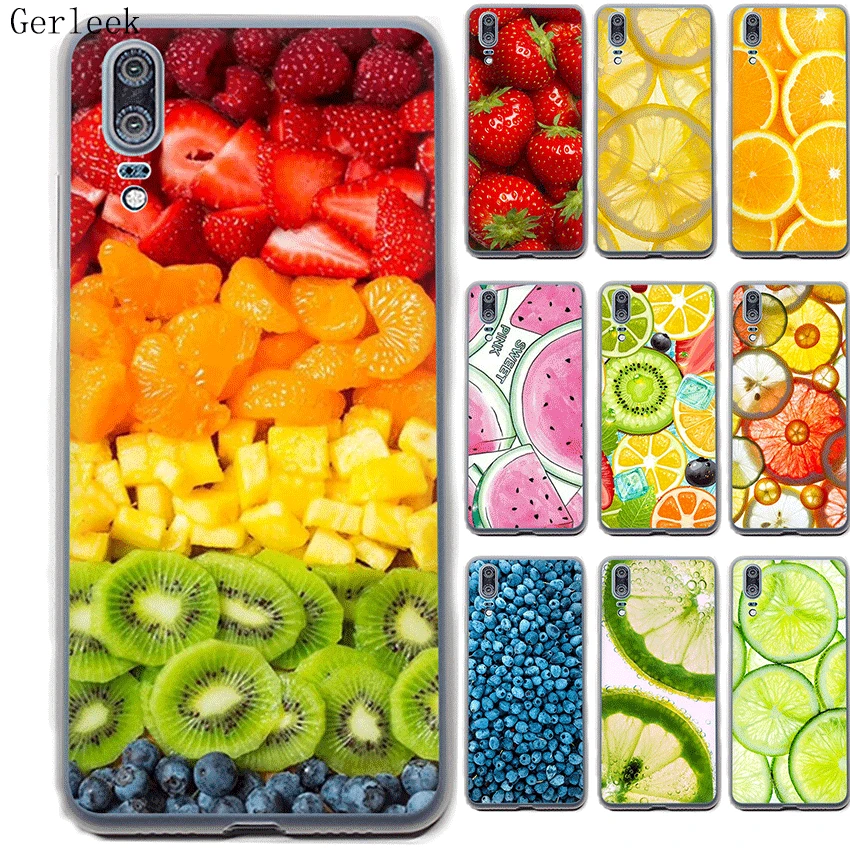 

Gerleek Watermelon Strawberry Lemon Phone Case For Huawei P8 P9 P10 P20 Pro P Smart Lite Mini Plus Cover