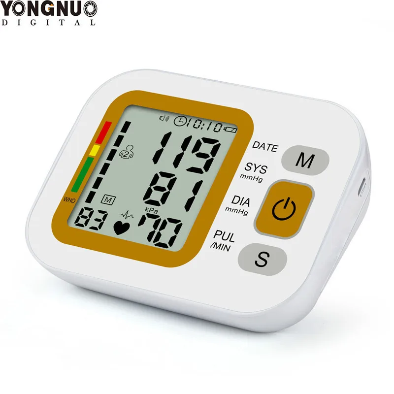 

2018 New Upper Arm Blood Pressure Monitor Chargeable USB With Cuff Digital Tonometer Automatic Sphygmomanometer Pulse Meter CE