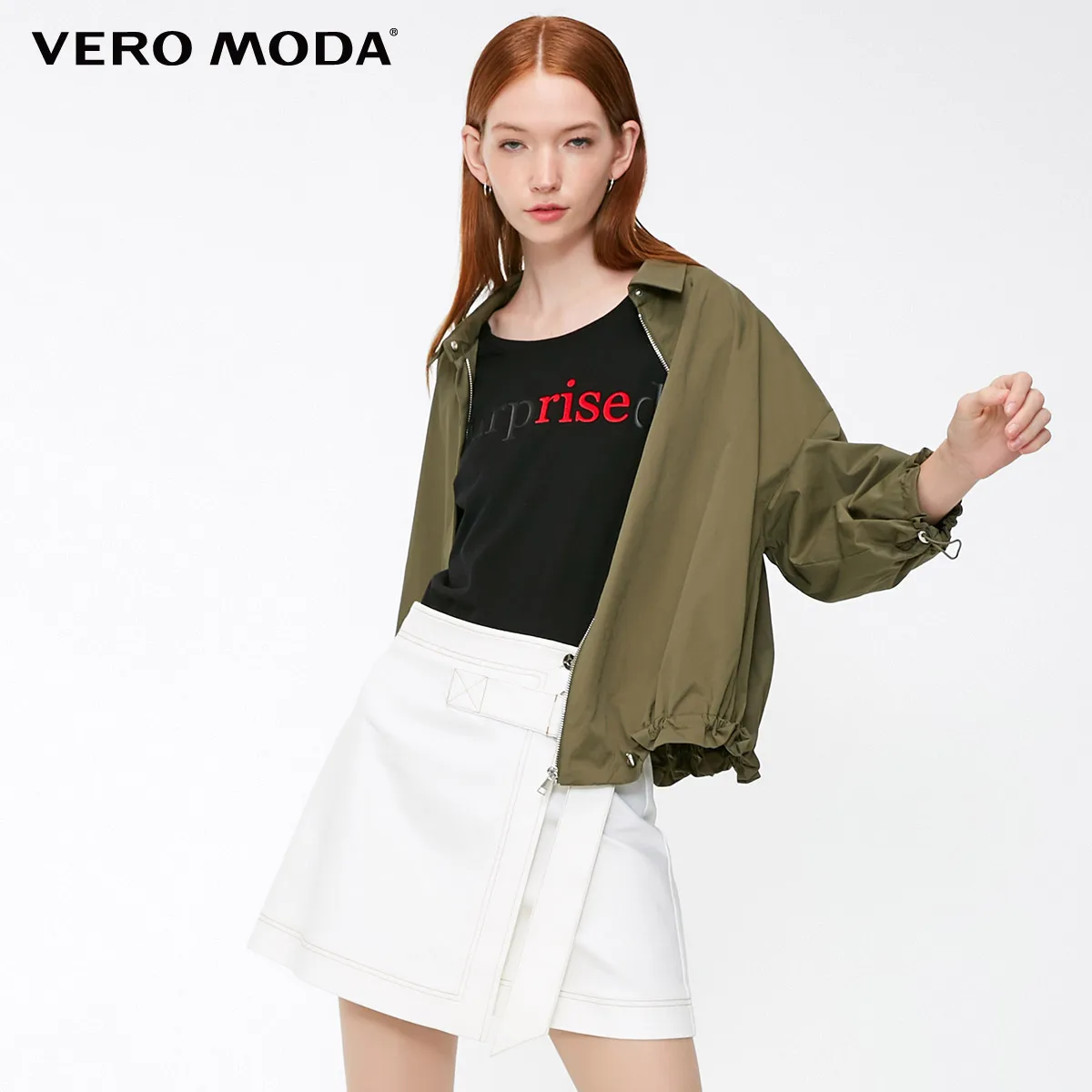 Vero what Moda ins весеннее ветрозащитное пальто с эластичной резинкой на талии и длинными рукавами с отворотами Женские | 318317509 - Цвет: Safari