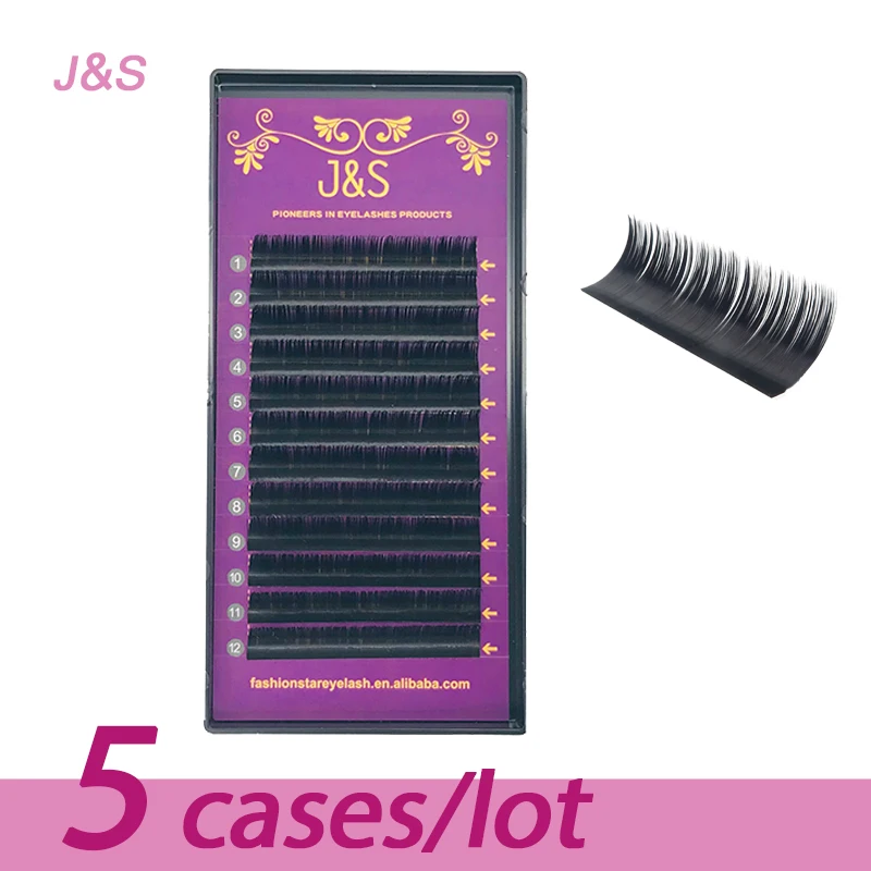 J &amp S наращивание шелковых ресниц Россия объем профессиональные ресницы