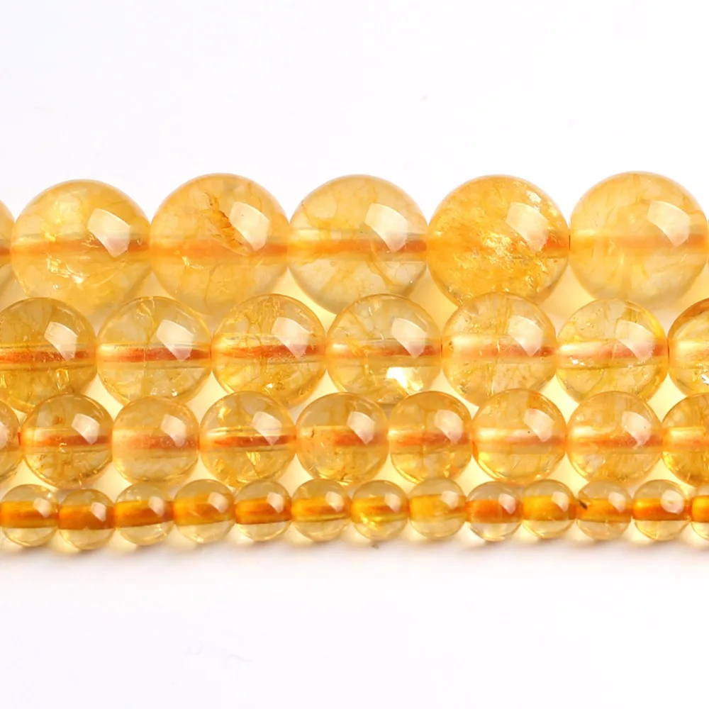Details about / Natural Citrine Gemstone Round Loose Beads 15/'/' Strand 4mm 6mm 8mm 10mm 12mm