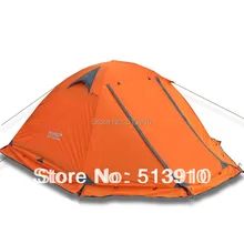 Winter tent with snow skirt!2-3persons aluminum pole double layer double door windproof big rain proof professional camping tent