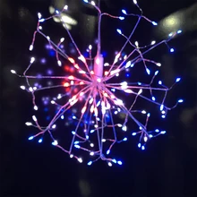 Светодиодный Starburst струнный свет DIY медный Фея струнный режим фейерверк Рождественский взрыв свадебное освещение