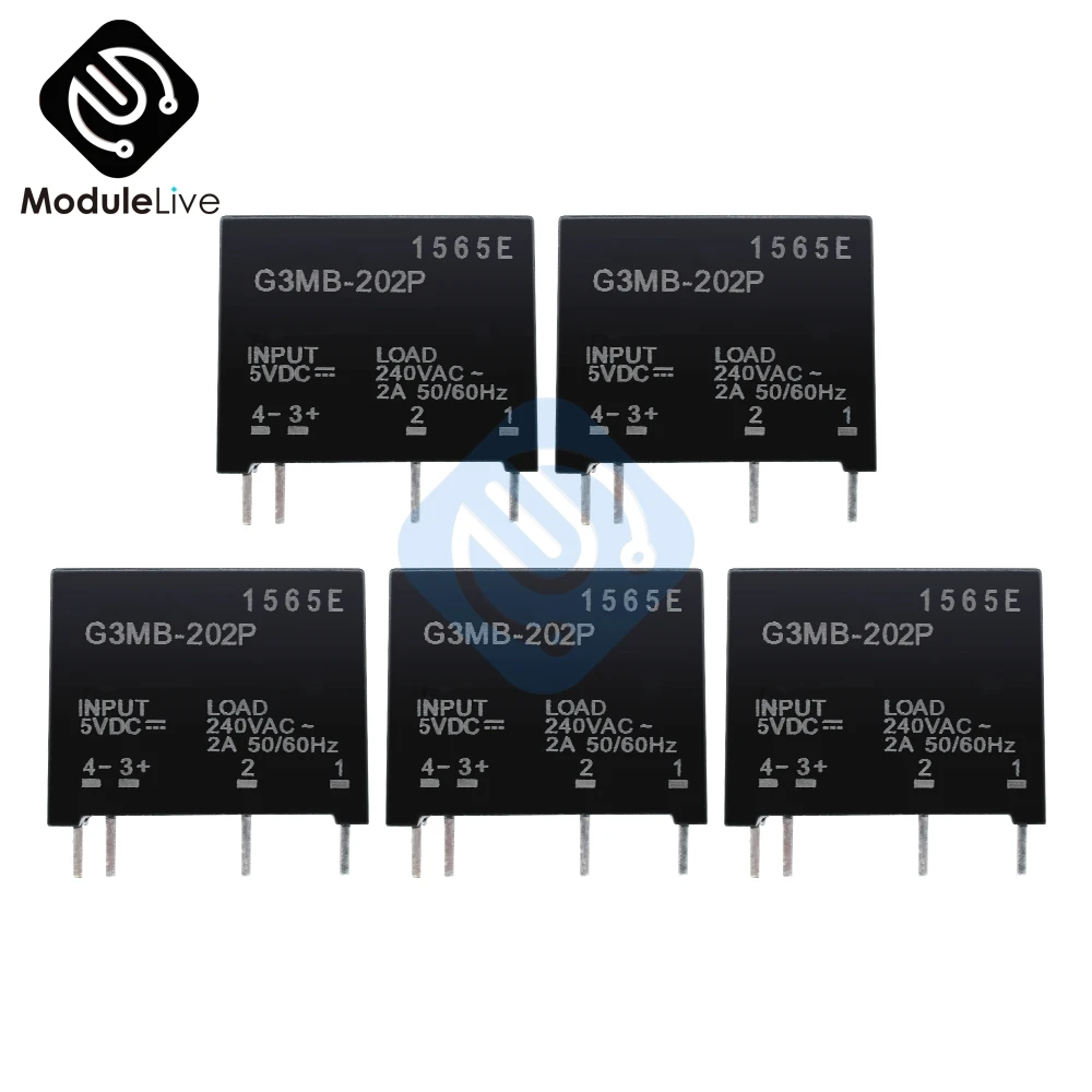 G3MB-202P DC-AC 5 В DC релейный модуль Плата G3MB 202P PCB SSR In Out 240 В AC 2A твердотельный релейный модуль плата для Arduino