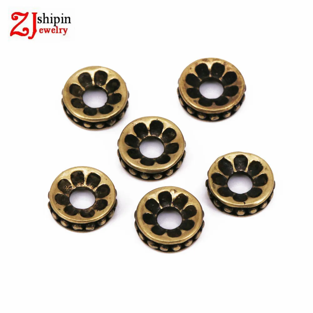 Moda-antigo-Rodada-Spacer-Beads-fit-para-DIY-Pulseira-de-mi-angas-Encantos-Descobertas-J-ias