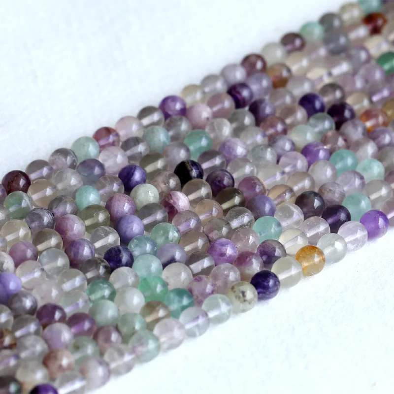 

Wholesale Natural Genuine Green Purple Mix Color Rainbow Fluorite Round Loose Stone Jewelry Beads 15" 05175