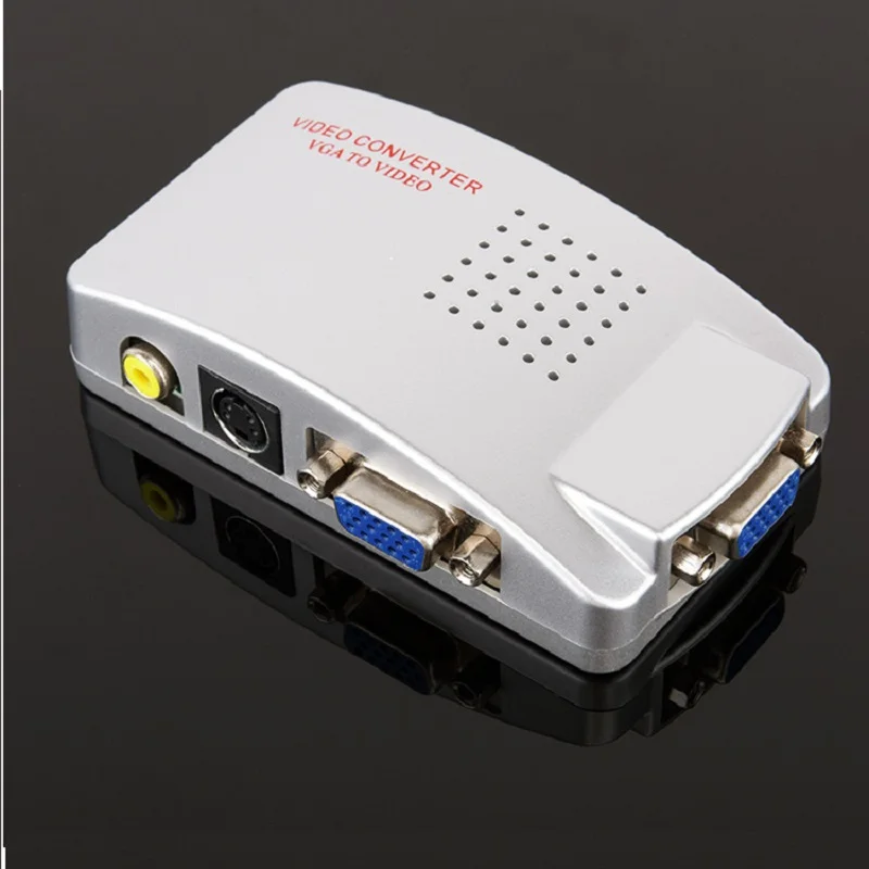 

3Pcs VGA to RCA Video or S-Video Video Converter Portable multi - function Video adapter plug Hd resolution