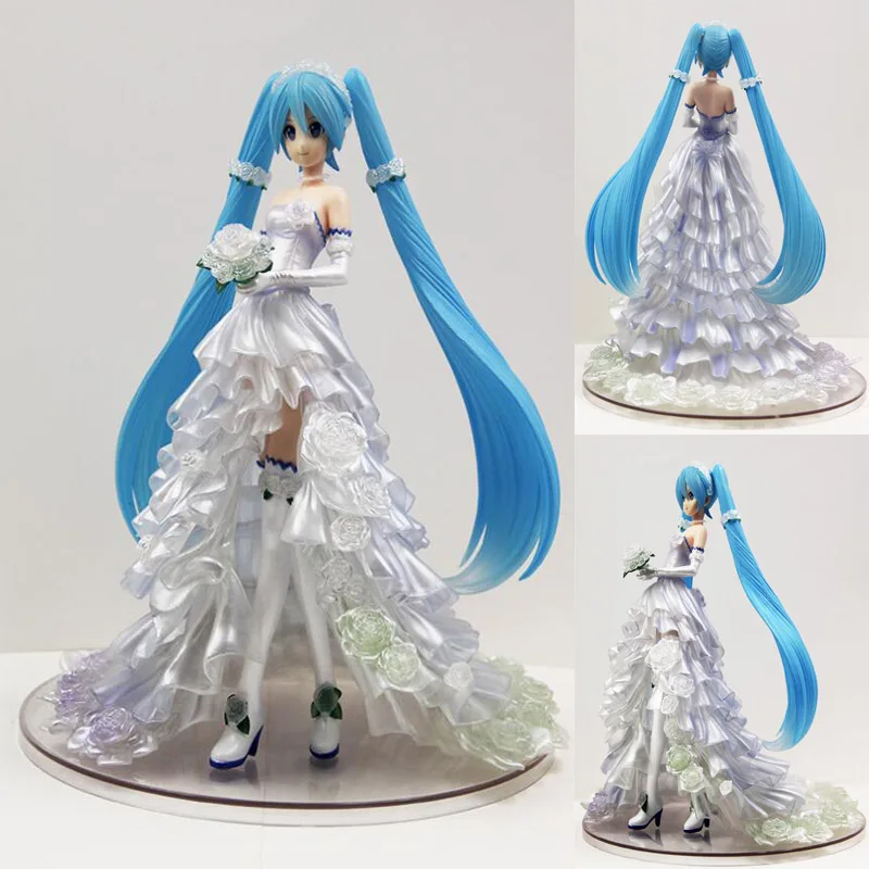 

Anime model figure Hatsune Miku action 1/7 scale Wedding dress Ver. Model collectible painted 25cm PVC toys dolls gift F7597