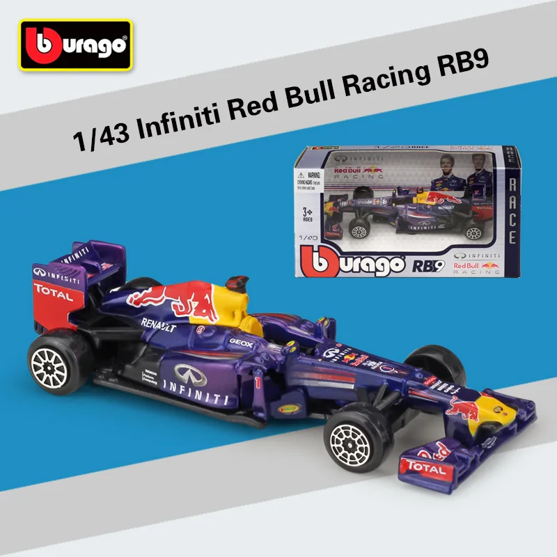 Bburago 1:43 Масштаб F1 RedBull Infiniti Racing RB9 RB14 W07 SF16H SF71H литая под давлением металлическая модель автомобиля для коллекции подарок другу - Color: 2013 RB9