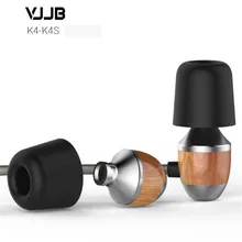 Оригинальный vjjb K4 k4S Дерево стерео Наушники portablel Ecouteur K4S vjjb бас С микрофоном Шум отмена Ebony вишневого дерева