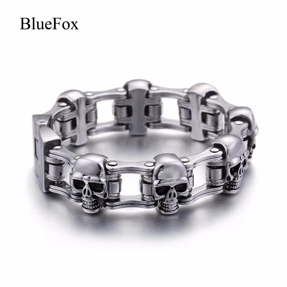 

Fashion Charm Punk Skeleton Bicycle Chain Men's Hand Bracelet & Bangles 316L Titanium Stainless Steel Chic Jewelry Pulseras Gift