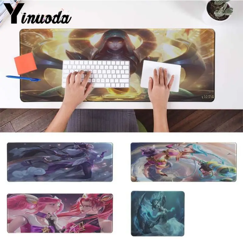 

Yinuoda Anime Lux and Jinx Star Guardian League of Legends Silicone large/small to Game MousePad Lockedge Mouse Mat Keyboard Pad