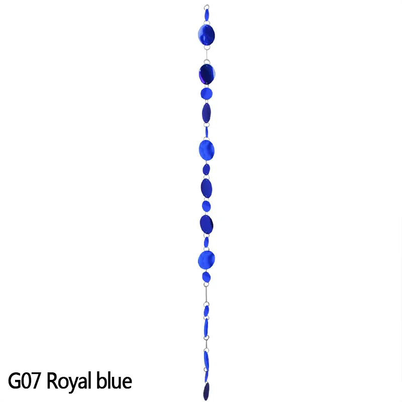 1 м блестящая круглая гирлянда в горошек с блестками, занавес, зеркальная поверхность, 3+ 5 см, ПВХ, круглая цепочка для украшения дня рождения, свадьбы, вечеринки - Цвет: G07 Royal blue