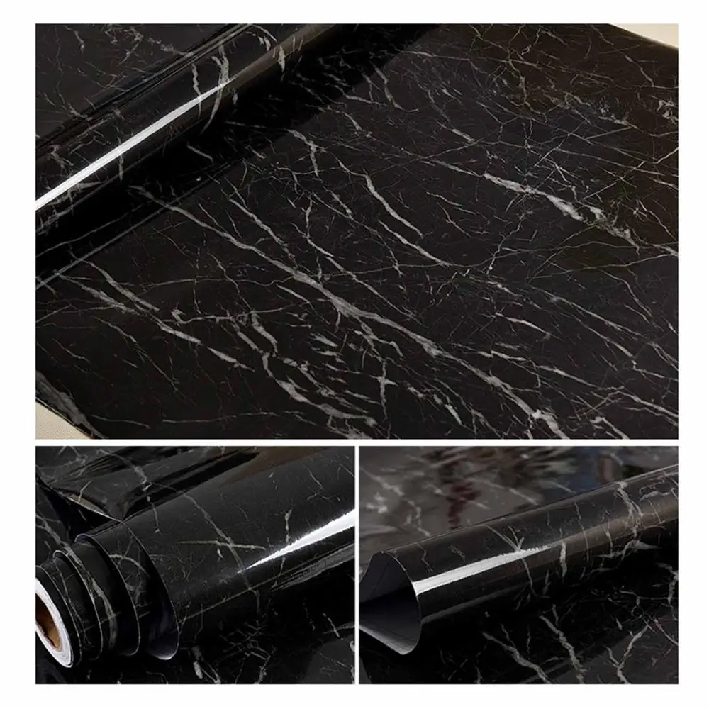 60*50 см фотофоны Премиум ПВХ мраморная текстура фон для фотостудии Винтаж - Цвет: Черный
