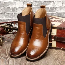 Большие размеры 38-46; зимняя мужская обувь; высококачественные мужские зимние ботинки из натуральной кожи; удобные ботильоны «Челси»; zapatos hombre