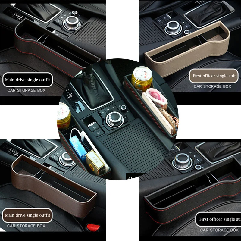 

Car Seat Organizer Crevice Storage Box Auto Stowing Tidying For Phone Wallet Card Cigarette Lighter Case Pocket For bmw audi