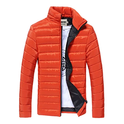 KOSMO MASA хлопок Тонкая зимняя куртка парка для мужчин весна осень тонкие повседневные ветрозащитные куртки пальто мужские s пуховики MP018 - Цвет: orange