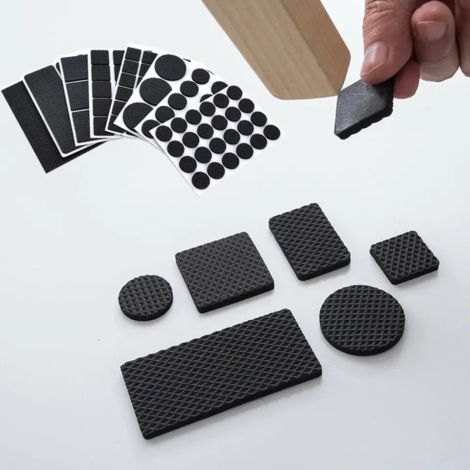 Furniture Rubber Leg Feet Felt Pads Anti Slip Self Adhesive For Rubber Leg Feet Felt Pads Anti Slip