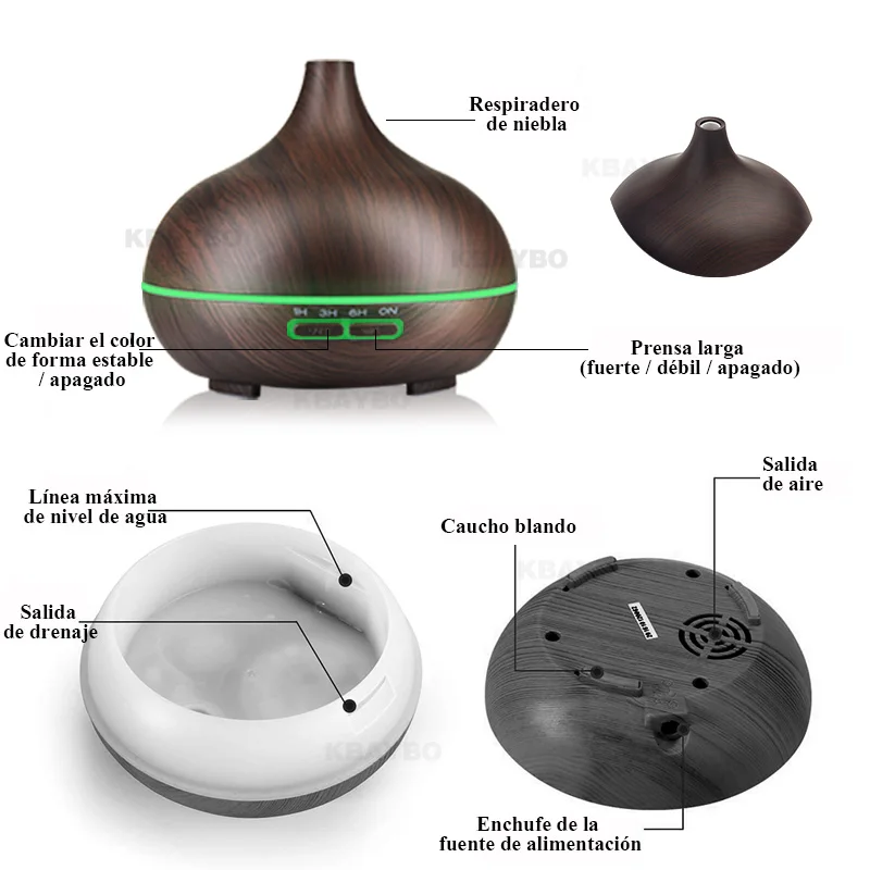 Essential Oil Diffuser Ultrasonic Aromatherapy Humidifier Air Purifier for Home Mist Maker Aroma Diffuser Fogger LED Light 300ML