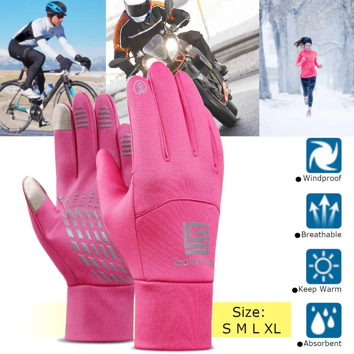 1 пара мотоциклетных перчаток с флисовой подкладкой водонепроницаемые перчатки Guante для сенсорного экрана теплые зимние перчатки ветрозащитные перчатки