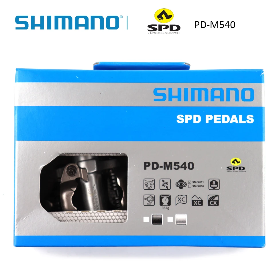 SHIMANO PD M540 PD-M540 педаль SPD хром-моли и алюминий компактный MTB велосипед Велоспорт самоблокирующиеся педали Wit SM-SH51 бутсы