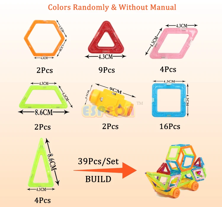 Мини Магнитный конструктор образовательные строительные блоки 39 шт./компл. инженерный транспорт Пластик собрать, просвещающие кубики для детей подарок