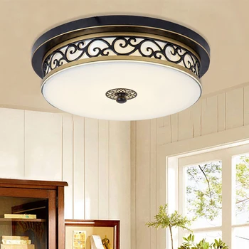 

American iron ceiling lamp European bedroom LED lamp AC90-260V restaurant retro ceiling lamp modern minimalist bedroom lighting