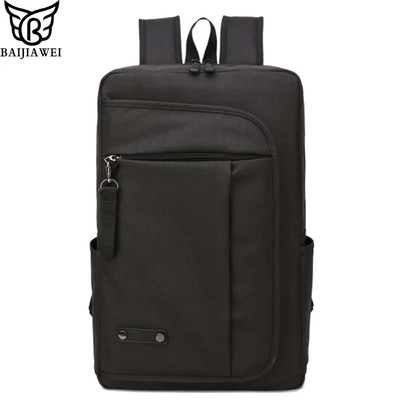 

BAIJIAWEI Men Computer Bag 15.6-inch Notebook Shoulder Bag Waterproof Business Backpack College Students Bags Travel Rucksack