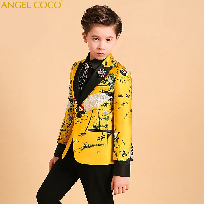 

Catwalk Children Suit blazer anak Boys Suits For Weddings British Formal Suit Piano Costume Enfant Garcon Mariage Prom Suits