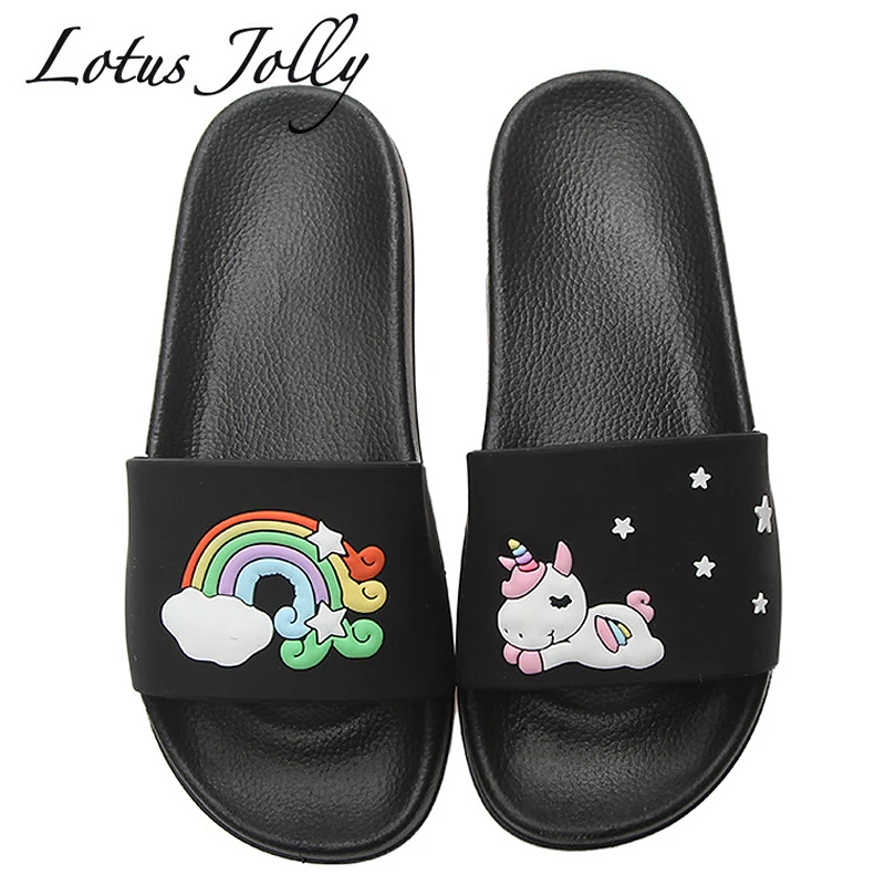 

Cartoon Unicorn Women Slide Sandals Summer Platform Slippers Women Shoes Slides Flip Flops Sandals Ladies Beach Slides Dropship