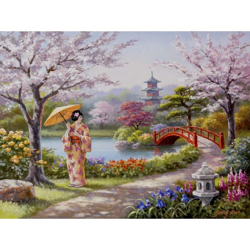 

DIY Diamond Embroidery Landscape DIY Diamond Mosaic Full Diamond Painting Japanese Girl Home Picture Of Rhinestones