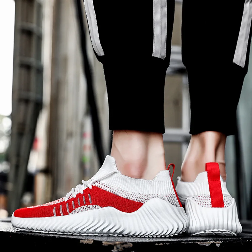 2019 Men's mesh breathable sports shoes wear running shoes fashion wild lightweight casual comfortable sneakers homens 40J5 (8)