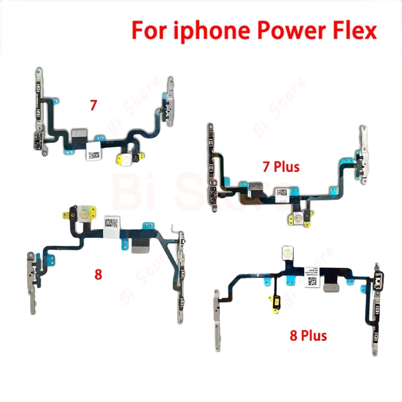 

Switch On Off Power Button Flex Cable with Metal Holder For iPhone X 7 Plus 8 Plus Power Volume Button Flex Cable