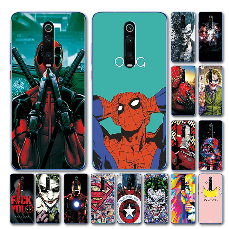 

Novelty Superhero Case For Xiaomi Redmi K20 Pro Case Cover For Xiaomi Redmi K20 Marvel Avengers Redmi 7A Note 7 Soft Phone Pouch