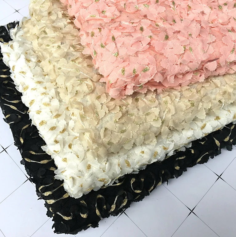 

1M High-grade Screen Yarn Lace Chiffon Ribbon Gold Disc Garment Fabric Wedding Dress Background Fabric