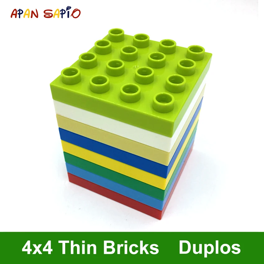 

DIY Building Blocks Thin Figures Bricks 4x4Dot 8PCS a Pack Educational Creative Toys for Children Compatible With Legoe Duplos