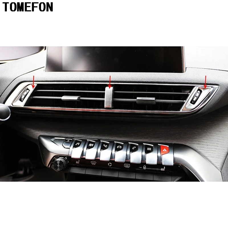 TOMEFON для Peugeot 3008 GT 2017 2018 Нержавеющая сталь Передняя средняя Центральная закрытая