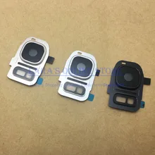 Оригинальная стеклянная крышка для объектива камеры с кольцом для камеры металлическая рамка-держатель для Samsung Galaxy S7/S7 Edge S8/S8+ с наклейкой