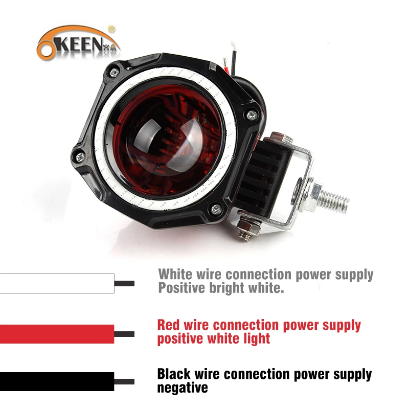 OKEEN 12 В красный круглый 15 Вт светодиодные панели работы Led Falsh 4x4 пятно лампы бег