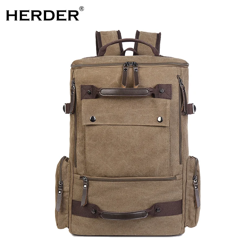 

HERDER Brand Men Canvas Backpacks Travel casual Teenager Boys Male Laptop Large Capacity Shoulder School fashion Bag hot