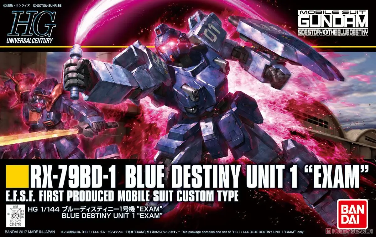 Bandai Gundam HGUC 1/144 RX-79BD-1 Blue Destiny Unit 1 мобильный костюм для экзамена сборные модели
