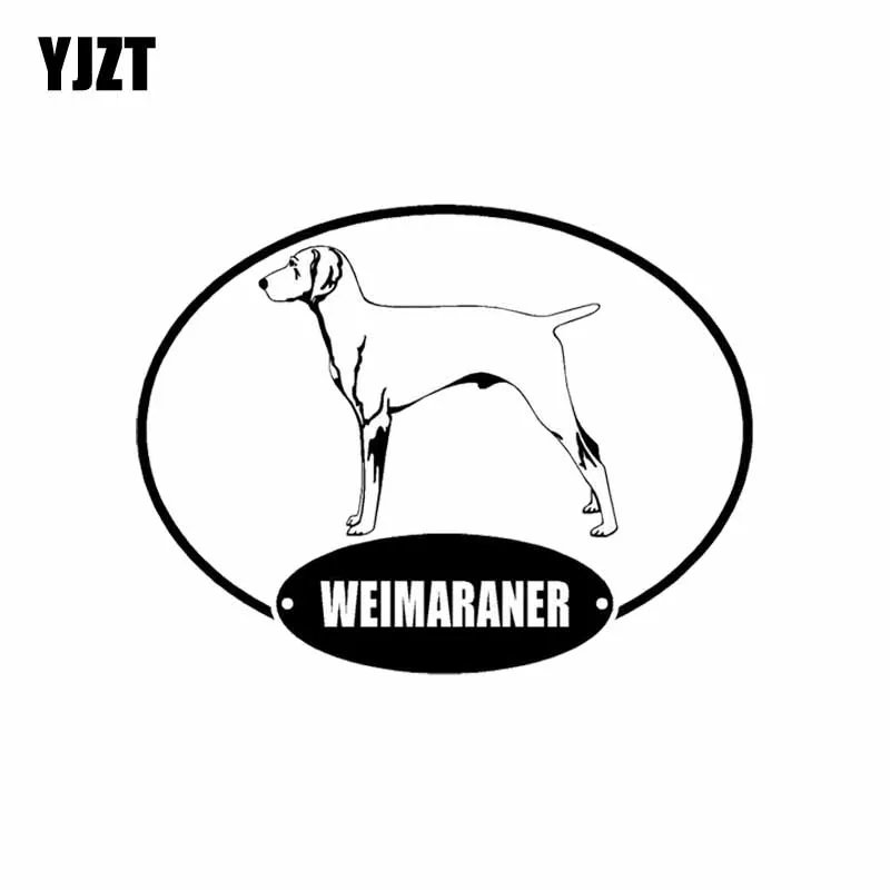 

YJZT 18CM*13.7CM Weimaraner Dog Vinyl Decoration Funny Car Sticker Black/Silver C2-3301