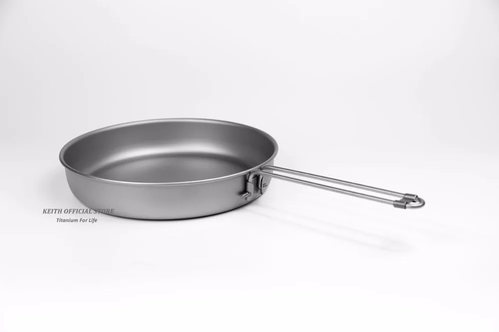 Keith titanio plegable sartén ultraligero olla de cocina portátil Camping al aire libre barbacoa utensilios de cocina olla vajilla cubiertos 1L Ti6034