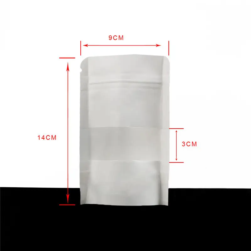 10 шт Матовая крафт-бумага сумка на молнии замок многоразовый герметизирующий пакет мешок с прозрачным окном для хранения печенья сушеные пакеты для ланча - Цвет: 9x14