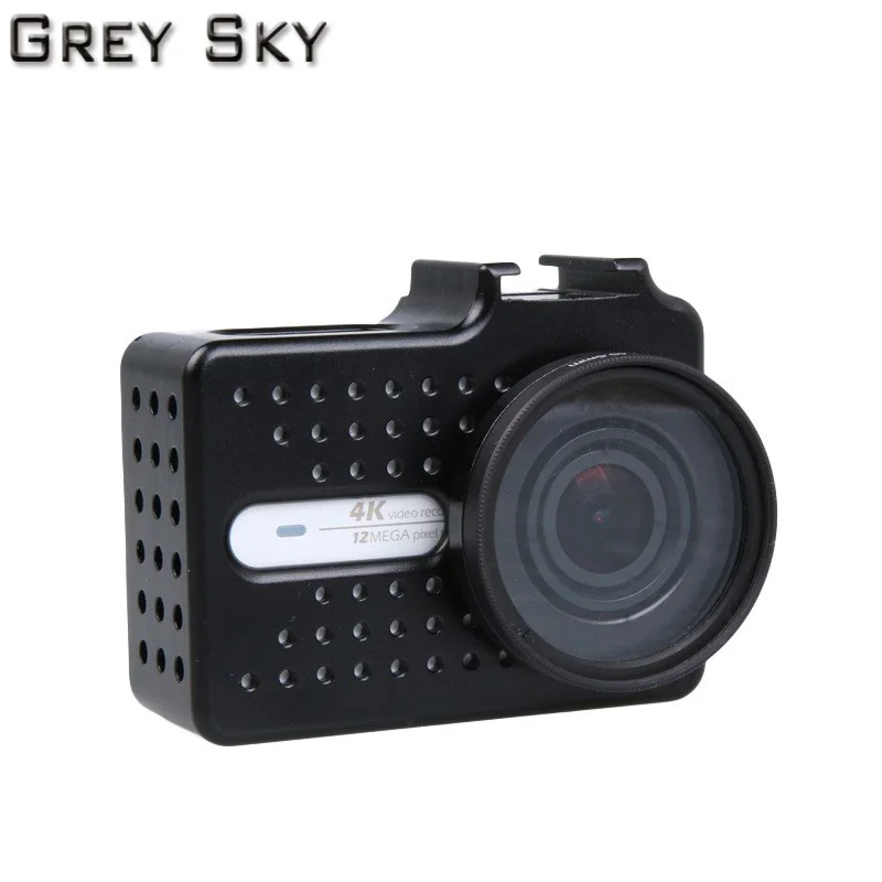 Len UV фильтр+ алюминиевая рамка из металлического сплава защитный чехол для xiaomi yi 2 xiaoyi Xiao Yi 4 k Аксессуары для экшн-камеры - Цвет: black