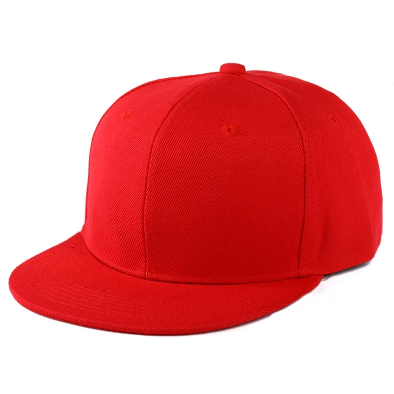 Хип-Хоп плоская кепка, одноцветная бейсболка с заплатками для взрослых, женская и мужская простая бейсболка - Цвет: RD1